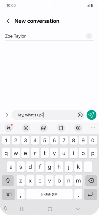 Create a new message and write the required text.
