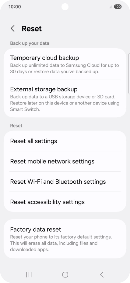 Press Reset mobile network settings.