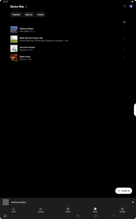 Press the required audio file.