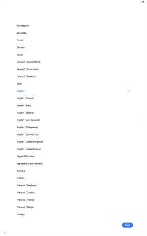 Press the required language.