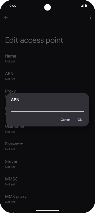 Key in live.vodafone.com and press OK.