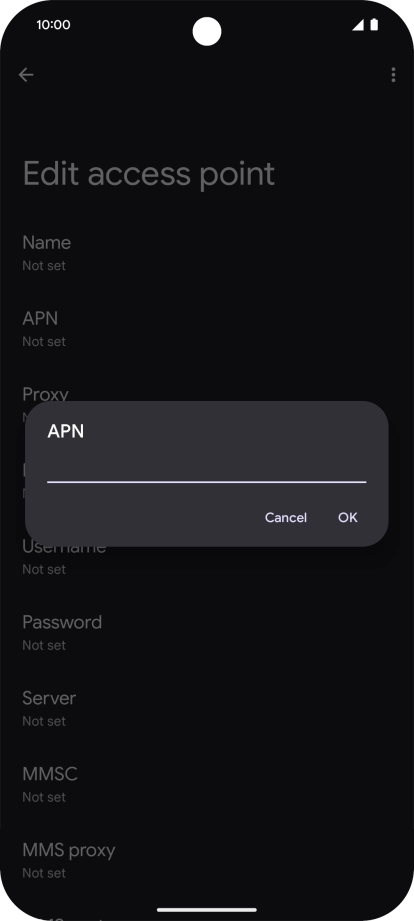 Key in live.vodafone.com and press OK.