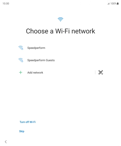 Press the required Wi-Fi network.