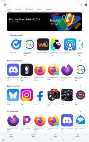 Press the profile icon.