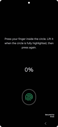 Follow the instructions on the screen to create the phone lock code using your fingerprint.