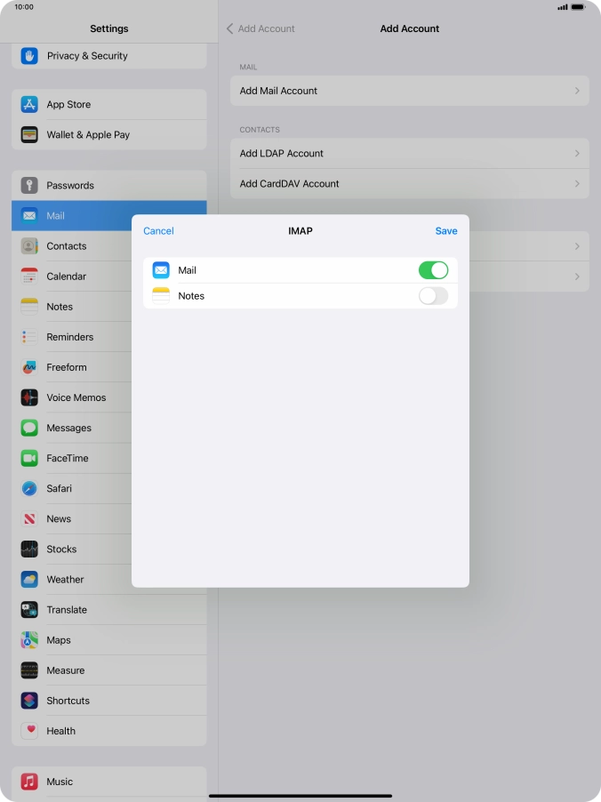 Press Save. Your email account has now been set up. To select more settings for incoming and outgoing server, proceed with the following steps.