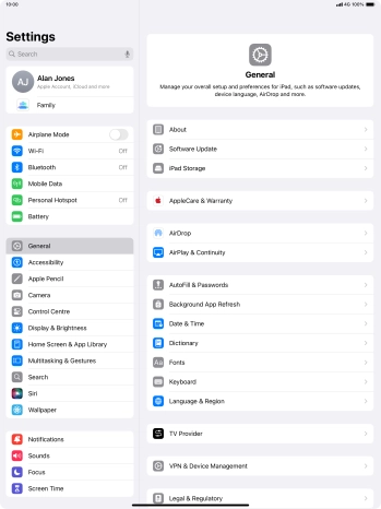 Press Mobile Data.