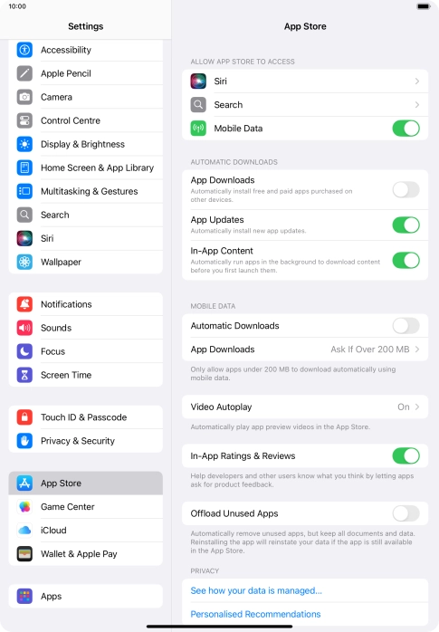 Press the indicator next to 