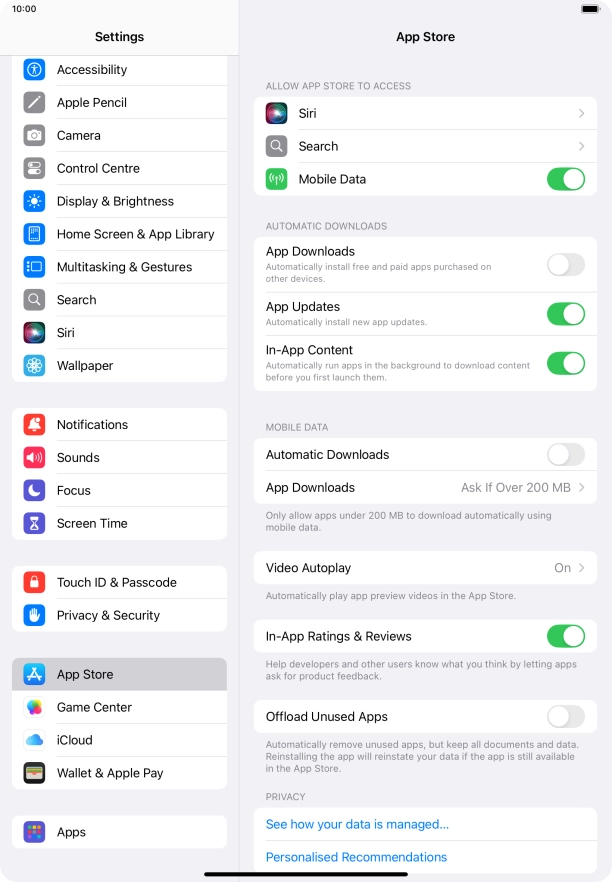 Press the indicator next to 