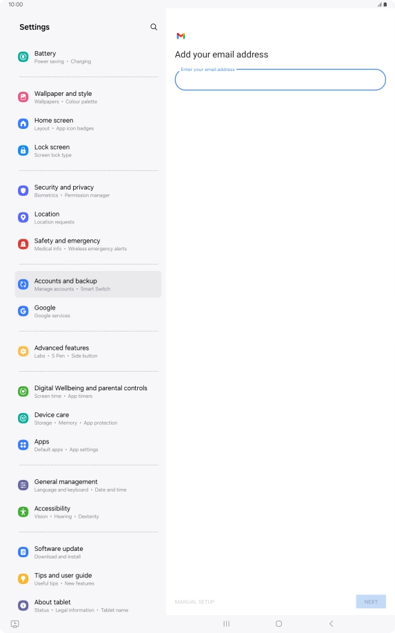 Press the field below 