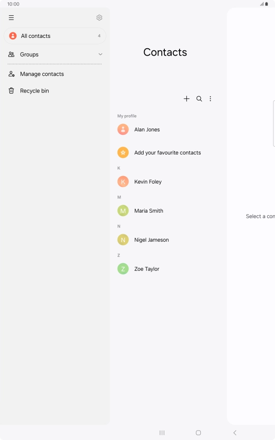Press Manage contacts.