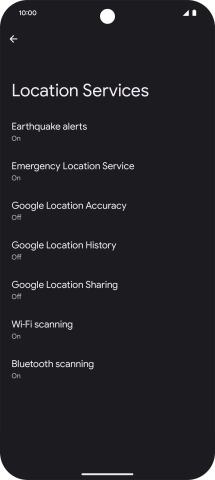 Press Google Location Accuracy.