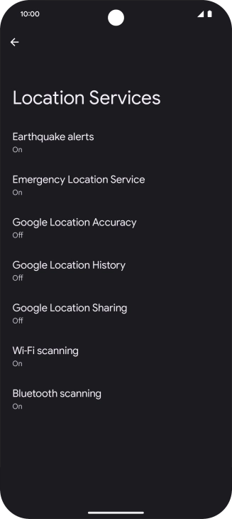 Press Google Location Accuracy.