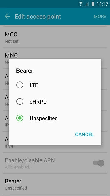 Press Unspecified.