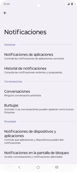 Pulsa Notificaciones de aplicaciones.