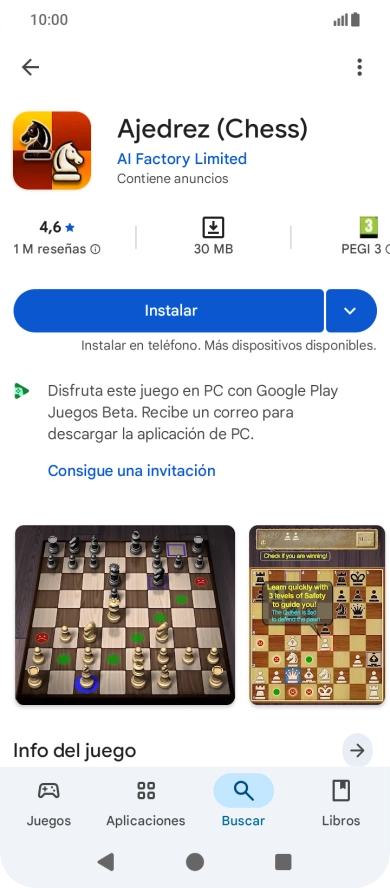 Pulsa Instalar y sigue las indicaciones de la pantalla para instalar la app.