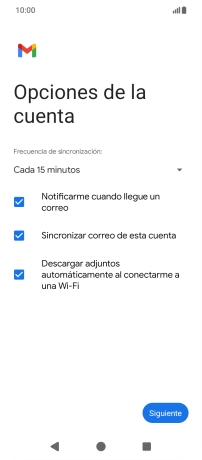 Si aparece en la pantalla esta imagen, tu cuenta de correo electrónico ha sido reconocida y configurada automáticamente. Sigue las indicaciones de la pantalla para introducir más información y terminar la configuración.