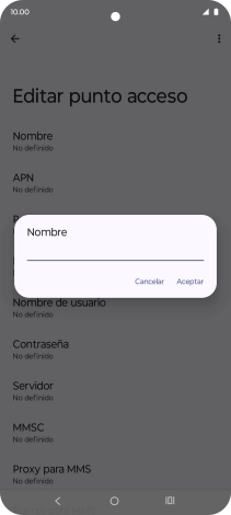 Introduce Vodafone Internet y pulsa Aceptar.