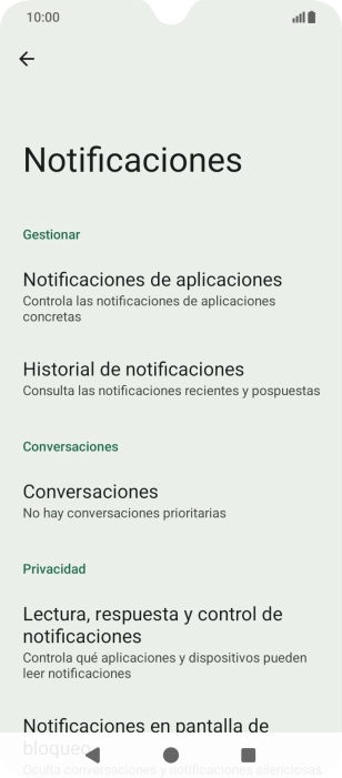 Pulsa Notificaciones de aplicaciones.