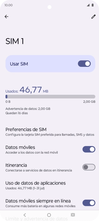 Pulsa el indicador junto a 