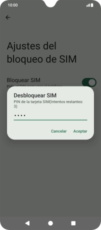 Introduce tu código PIN y pulsa Aceptar.