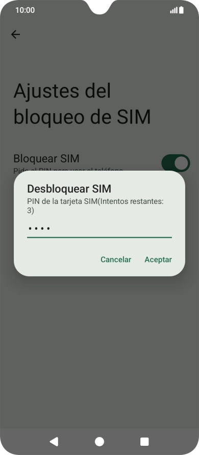 Introduce tu código PIN y pulsa Aceptar.