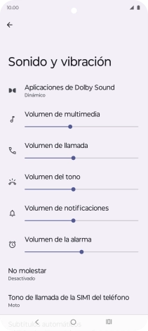 Pulsa Tono de llamada de la SIM1 del teléfono.