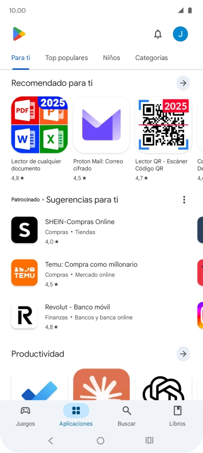 Pulsa el icono de perfil.