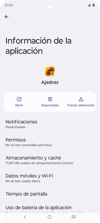 Pulsa Almacenamiento y caché.