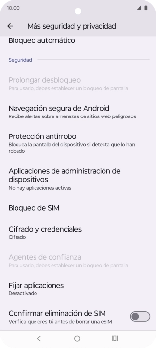 Pulsa Bloqueo de SIM.