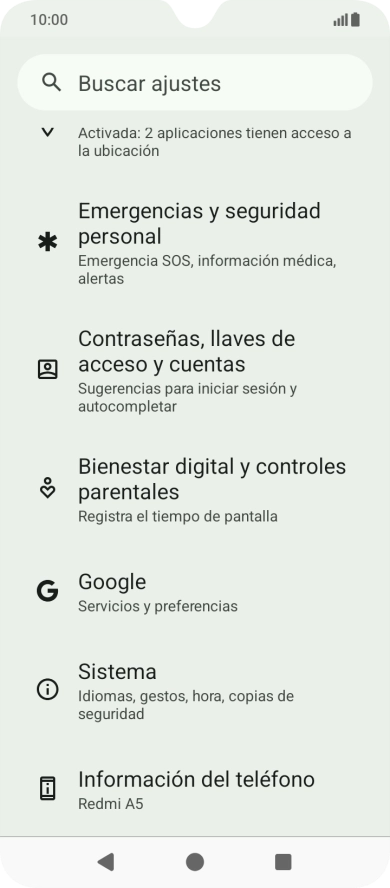 Pulsa Sistema.