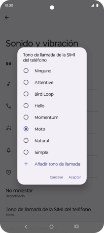 Pulsa los timbres de llamada deseados para escucharlos.