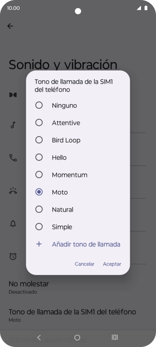 Pulsa los timbres de llamada deseados para escucharlos.