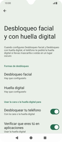 Pulsa Huella digital.