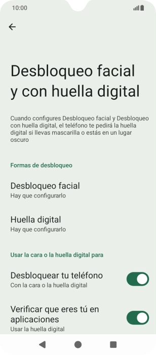Pulsa Huella digital.
