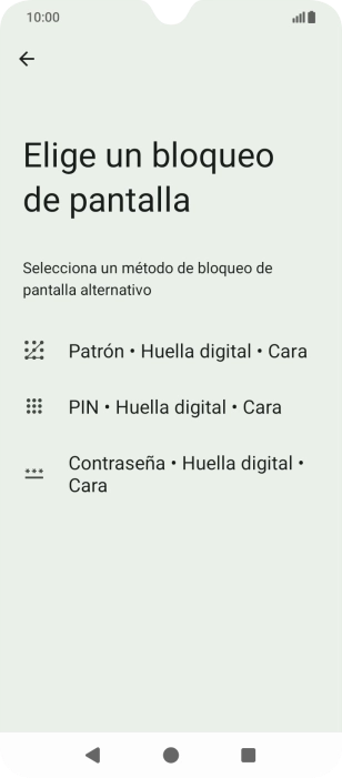 Pulsa el código de seguridad deseado y sigue las indicaciones de la pantalla para crear un código de seguridad del teléfono adicional.