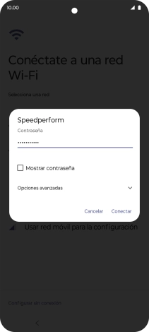 Introduce la contraseña de la red wifi y pulsa Conectar.