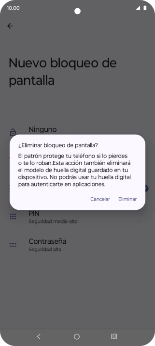 Pulsa Eliminar.
