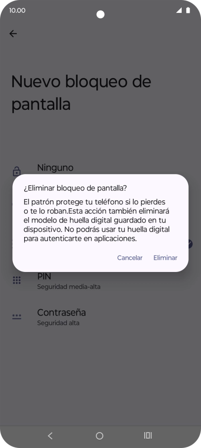 Pulsa Eliminar.