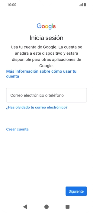 Si no tienes una cuenta de Google, pulsa Crear cuenta y sigue las indicaciones de la pantalla para ver cómo crear una cuenta nueva.