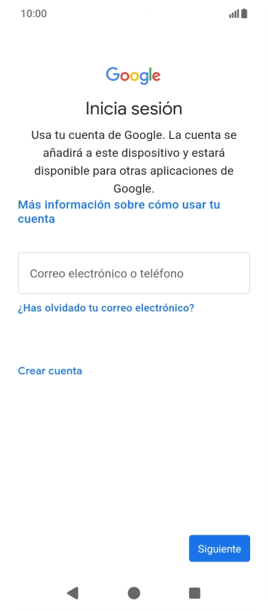 Si no tienes una cuenta de Google, pulsa Crear cuenta y sigue las indicaciones de la pantalla para ver cómo crear una cuenta nueva.