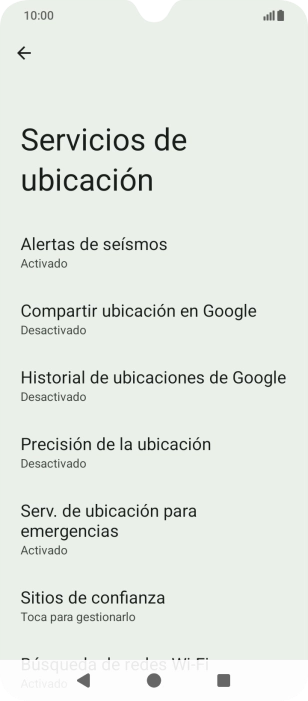 Pulsa Precisión de la ubicación.