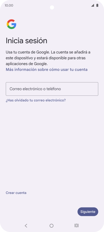 Si no tienes una cuenta de Google, pulsa Crear cuenta y sigue las indicaciones de la pantalla para ver cómo crear una cuenta nueva.