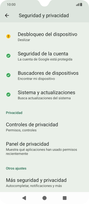 Pulsa Desbloqueo del dispositivo.