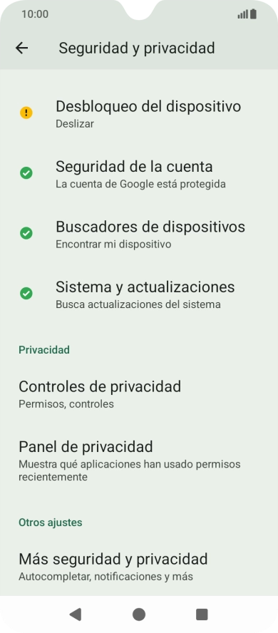 Pulsa Desbloqueo del dispositivo.