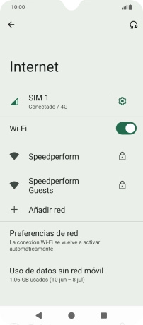 Pulsa Preferencias de red.