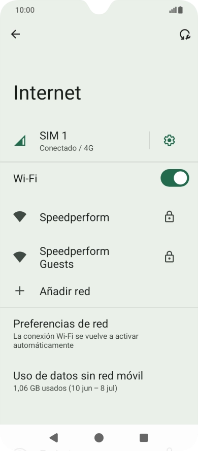 Pulsa Preferencias de red.