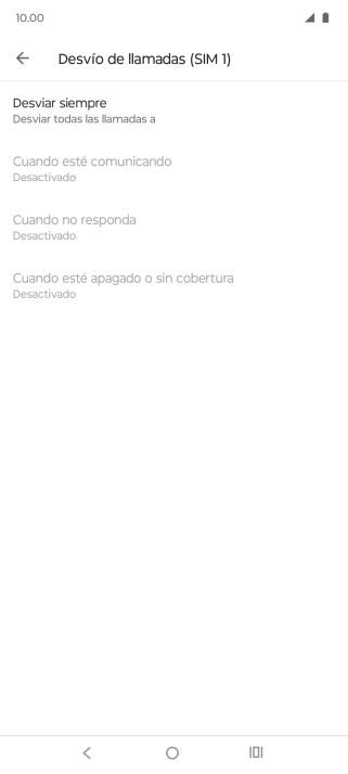 Pulsa el tipo de desvío deseado.
