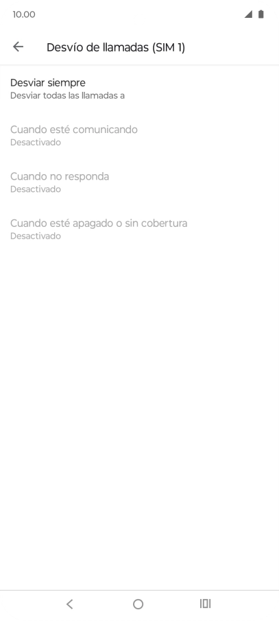 Pulsa el tipo de desvío deseado.
