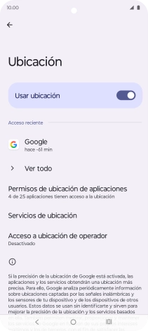 Pulsa Permisos de ubicación de aplicaciones.